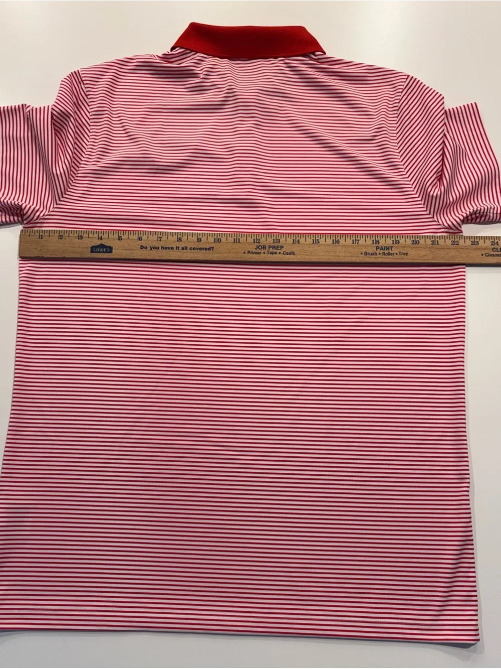 Nike DriGolf Men's Golf Polo Size Large Red White Stripe - SMU Mustangs